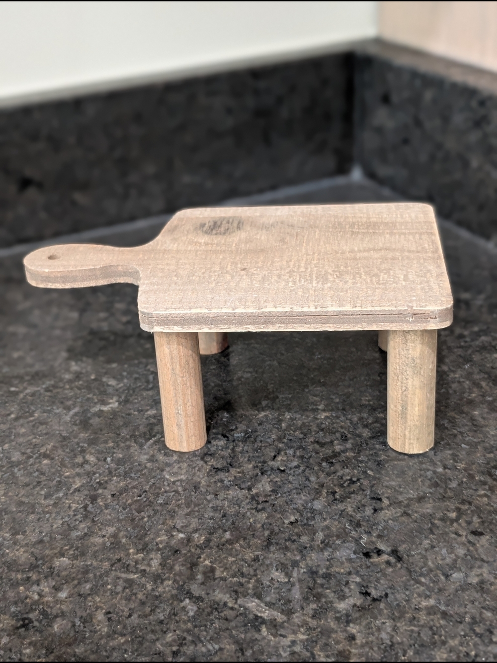 Wooden Mini Serving Board Stand in Light Natural Wood